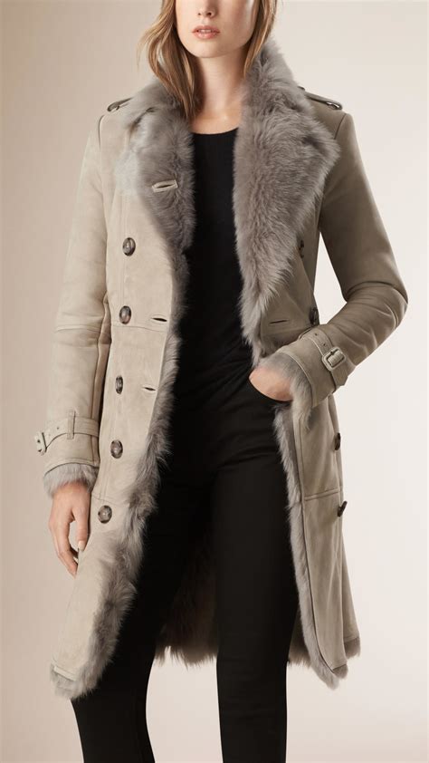 burberry womens shearling jacket